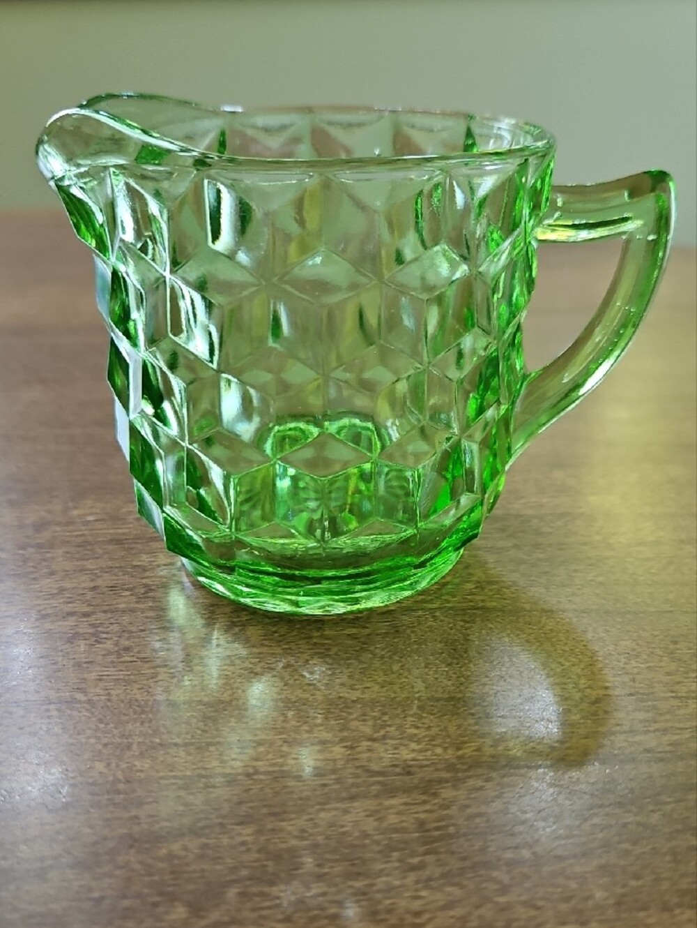 Uranium Depression Glass Sugar & Creamer Set Vintage - Picture 4 of 11
